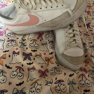Nike White and Pink Women's Sneakers